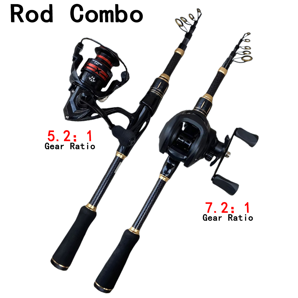Telescopic Baitcasting Fishing - Fishing Rod Combo recension och pris